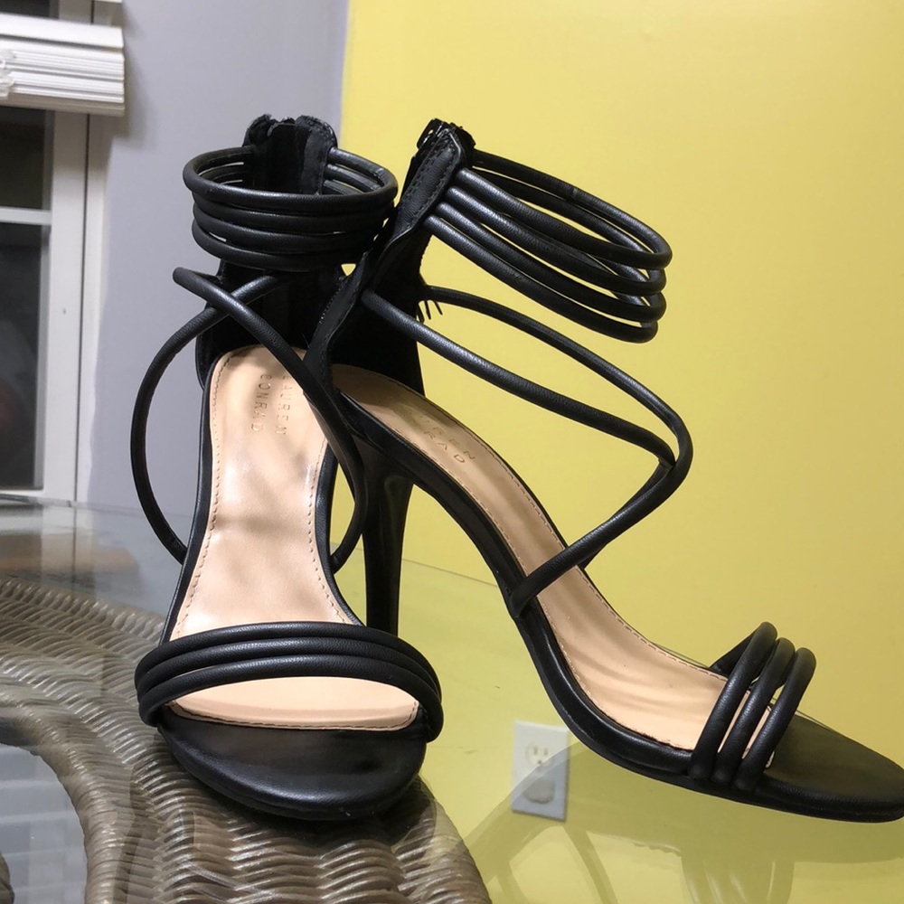 Lauren Conrad black strapping heels